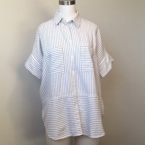 NWT Madewell Flannel Courier Shirt in Stripe